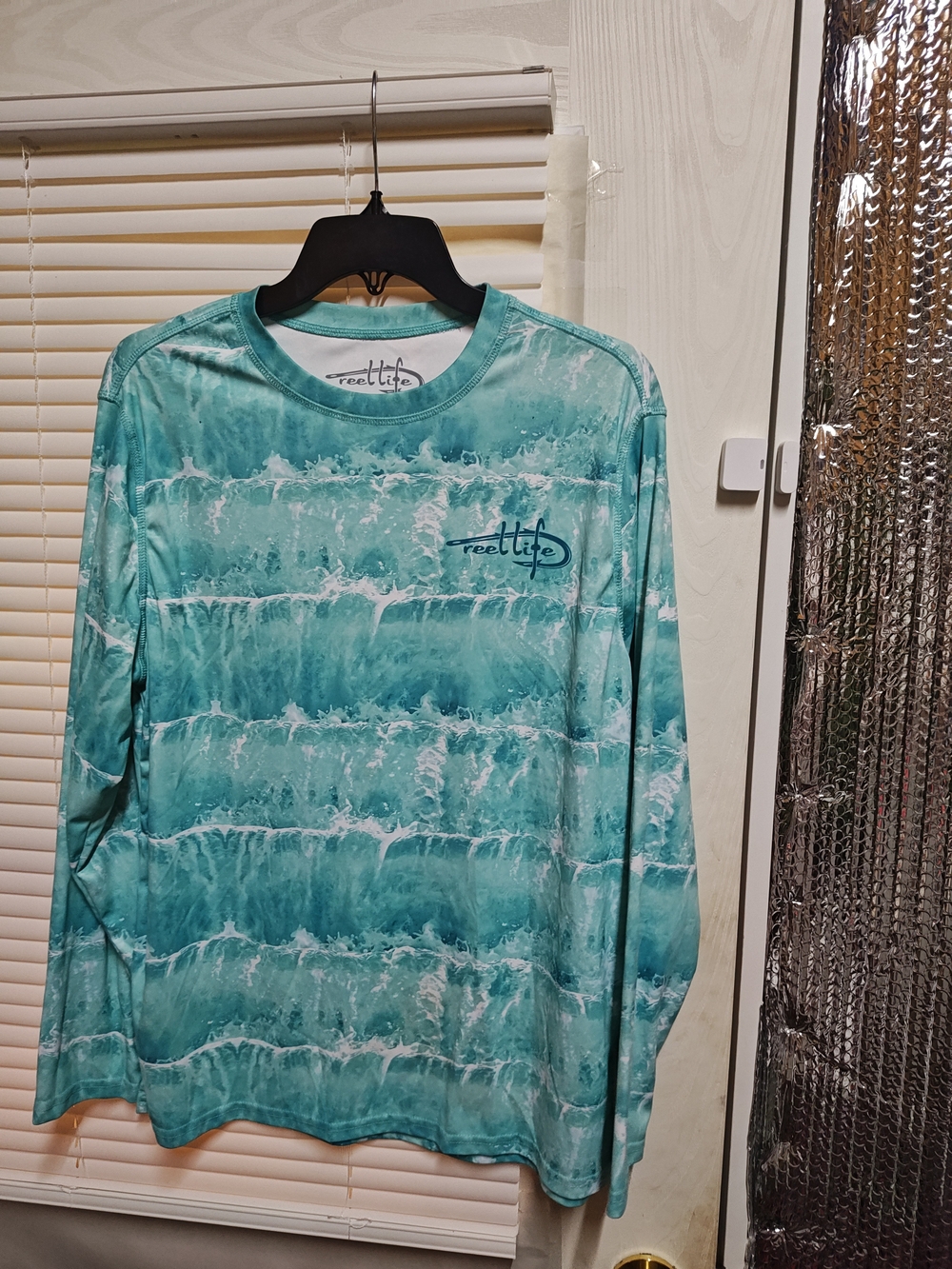Reel Life Men's Long Sleeve Performance Tee - Aqua Wave